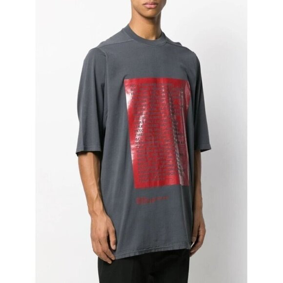 Rick Owens DRKSHDW Graphic Trauma Slogan Print T-Shirt Size S Mens D/U 19 $335 - Picture 12 of 14